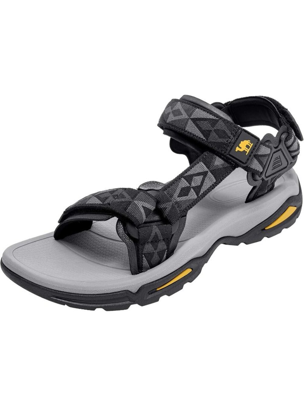 Men's Black Arch Support Open Toe Beach Comfortable Hiking Sandals Shoes